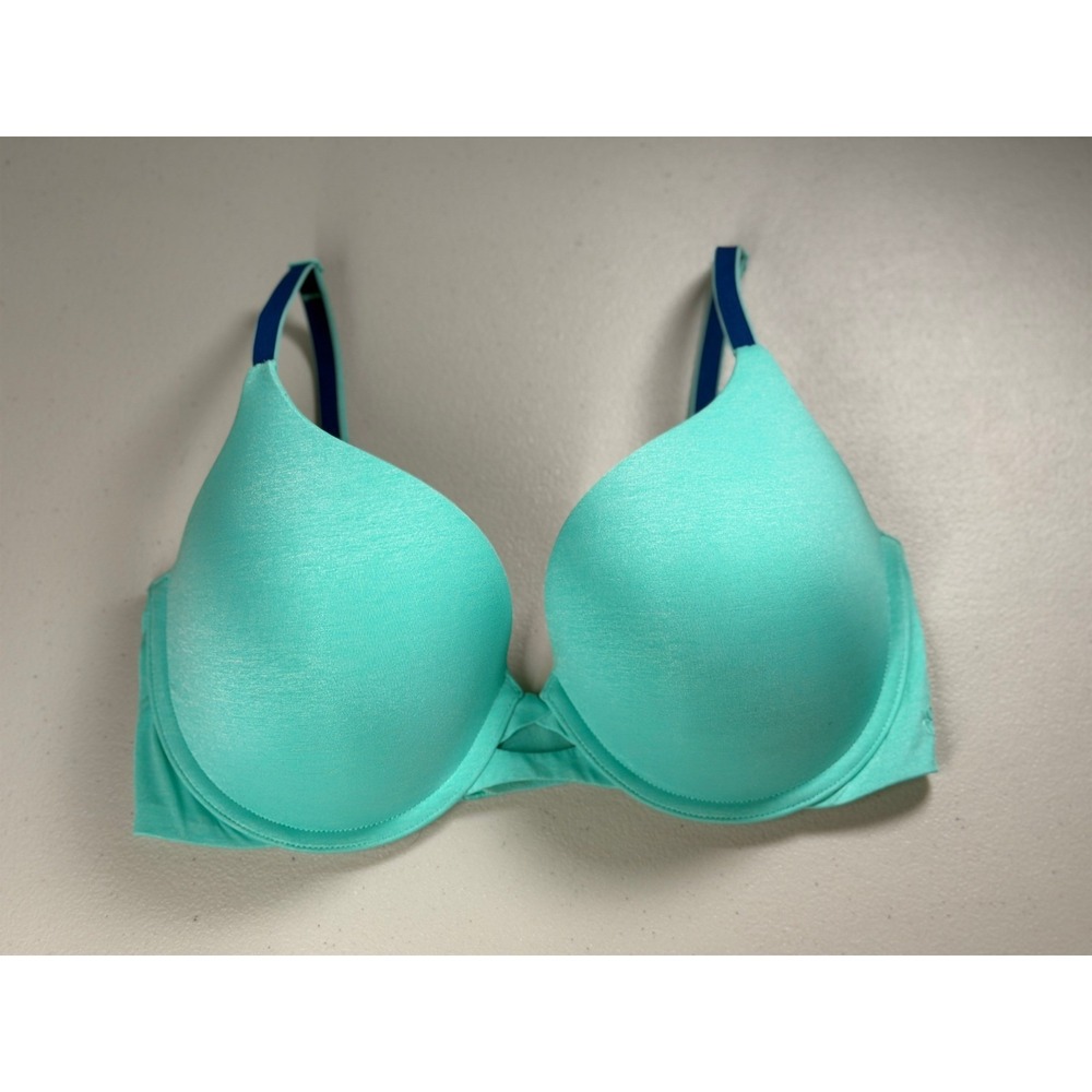 Victoria's Secret Perfect Shape Bra 34DD Heather Blue Molded Underwire Padded